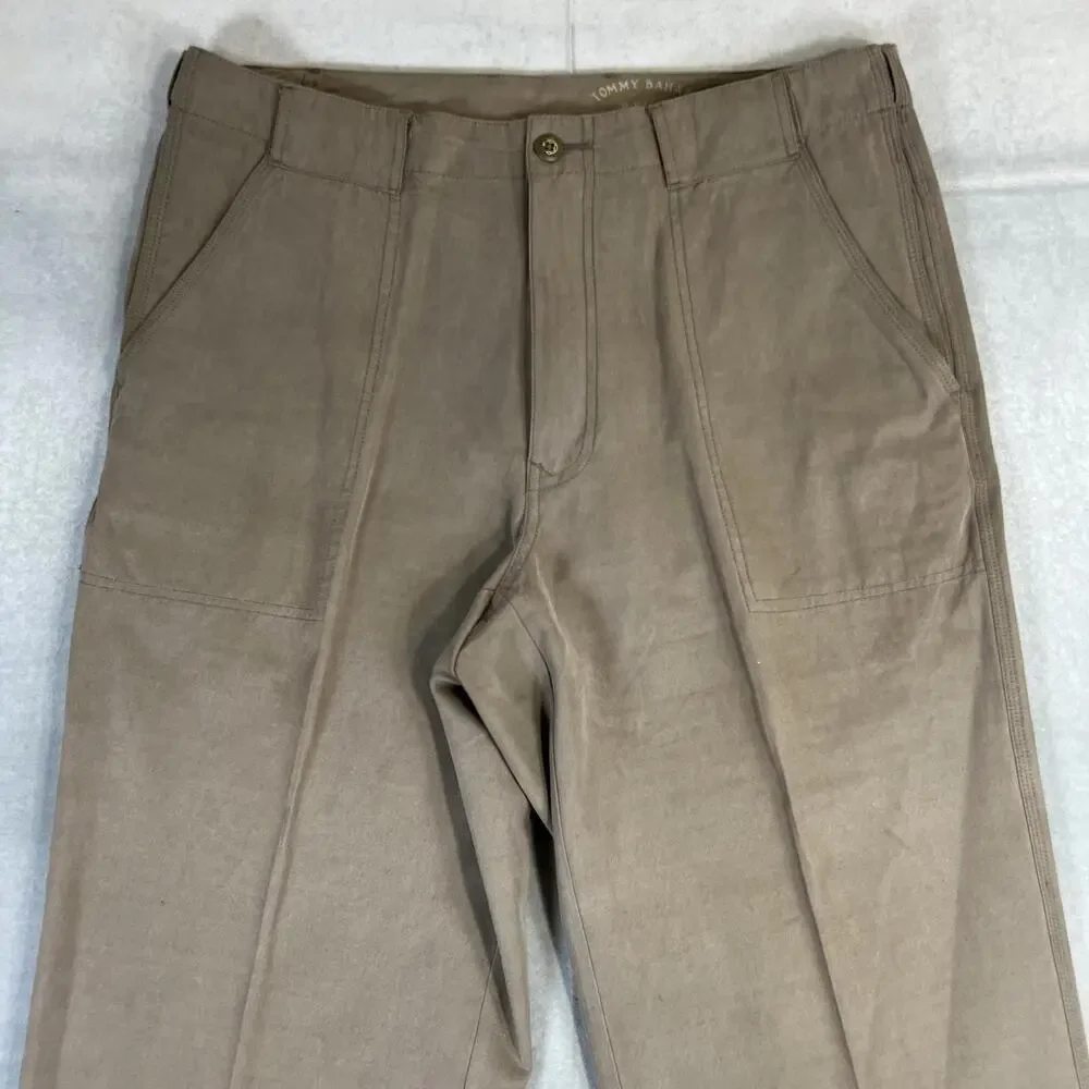 Tommy Bahama Relax Pants Mens 34 Brown Silk Blend Cargo Utility Fishing